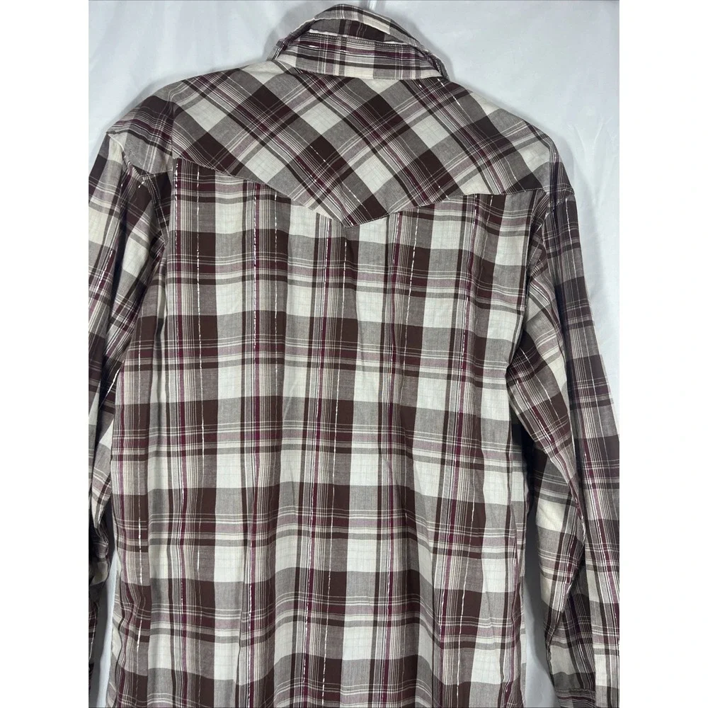 Rustler Wrangler Pearl Snap Long‎ Sleeved Shirt  Large Western Shirt